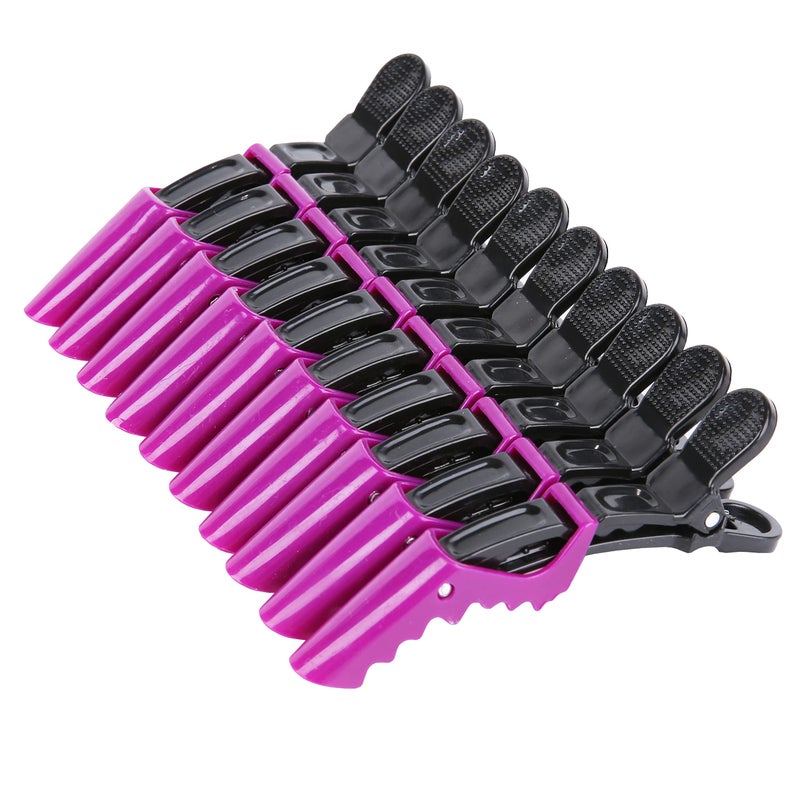 HH&LL Hair Clips for Women â€“ Wide Teeth & Double-Hinged Design â€“ Alligator Styling Sectioning Clips of Professional Hair Salon Quality - 10Pack (Purple) - Image 1